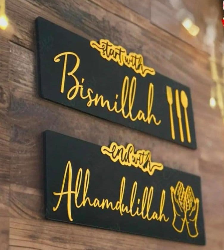 3D Pair Of Most Beautiful Golden Acrylic Wall Art