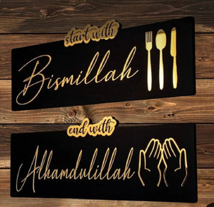 3D Pair Of Most Beautiful Golden Acrylic Wall Art